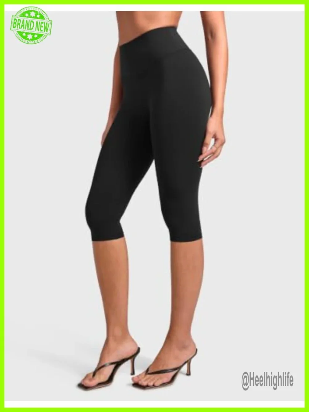 Scrunch Capri Leggings High Rise No Front Seam Booty Lifting